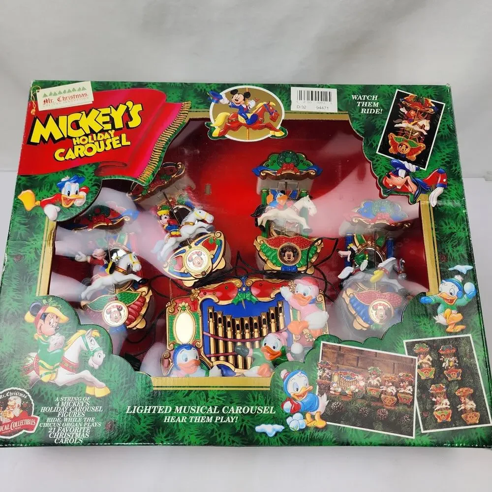 Mr. Christmas 1993 Mickey Holiday Carousel • Tested Works • Animated Ornaments